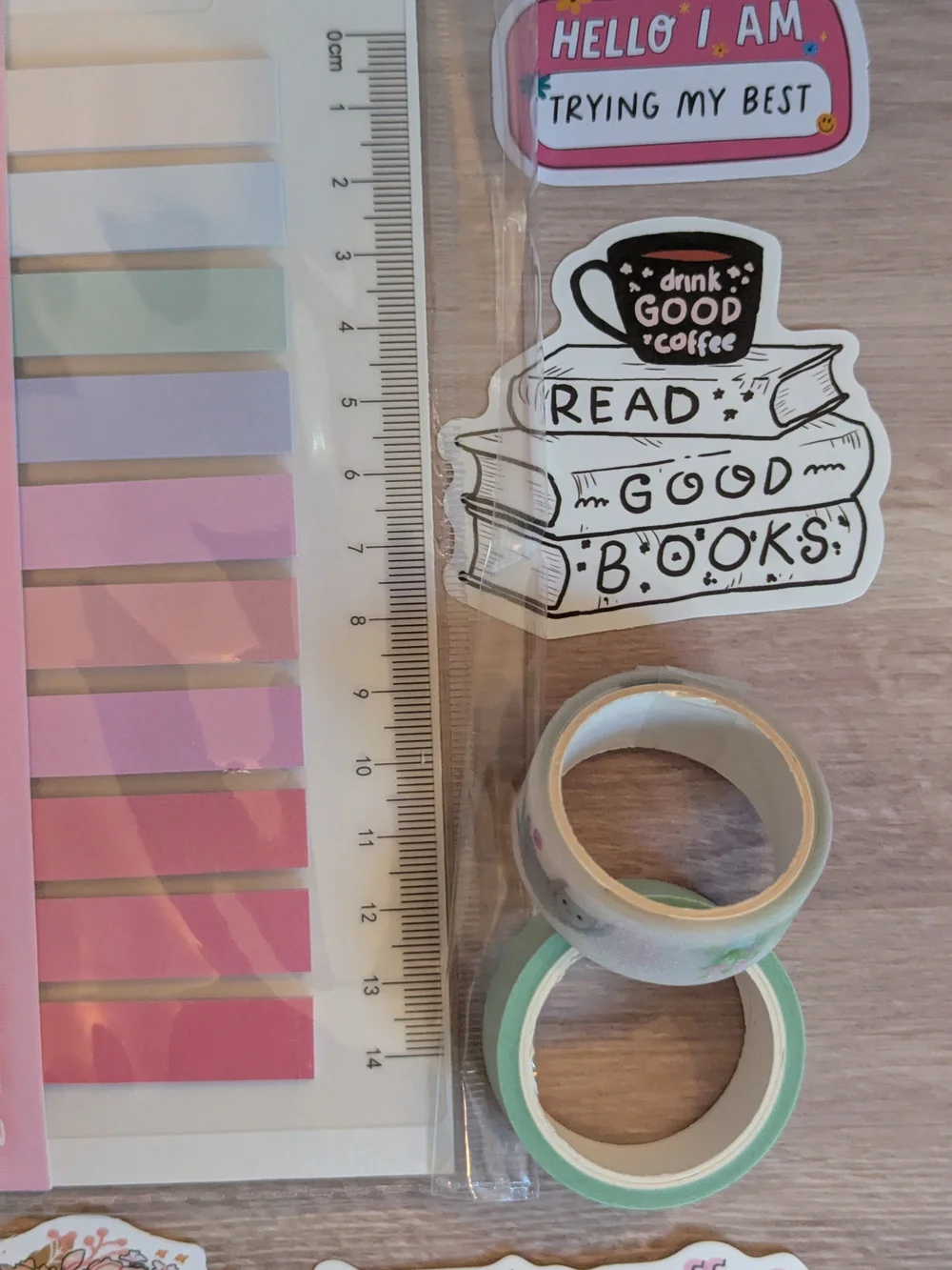 Cute Pastel Sticky Notes & Desk Accessories Set